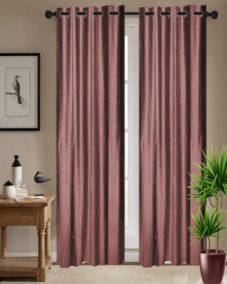 Shappy Attires 210 cm (7 ft) Polyester Blackout Door Curtain (Pack Of 2)(Solid, Brown)