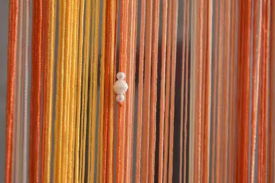 Pomp & Romp 213 cm (7 ft) Polyester Semi Transparent Door Curtain Single Curtain(Solid, Orange)