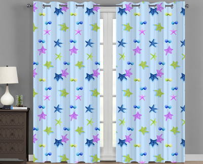 SAI FAB 214 cm (7 ft) Door Polyester Room Darkening Curtain Single Curtain(Pink, Floral)