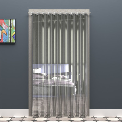 HOMESTIC by Kuber Industries 270 cm (9 ft) Shower PVC Transparent Curtain Single Curtain(Transparent, Solid)