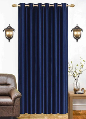 India Furnish 153 cm (5 ft) Window Polyester Room Darkening Curtain Single Curtain(Dark Blue, Plain, Solid)