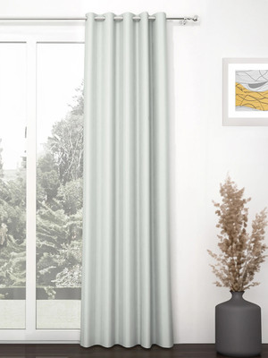 Story@home 215 cm (7 ft) Door Polyester, Silk Blackout Curtain Single Curtain(Grey, Solid)