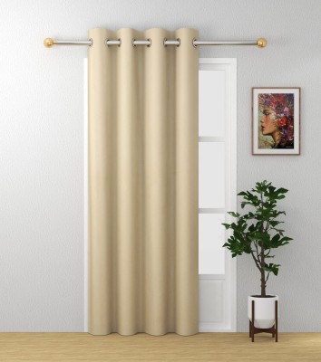 Freshfromloom 243 cm (8 ft) Velvet Room Darkening Long Door Curtain Single Curtain(Solid, Cream)