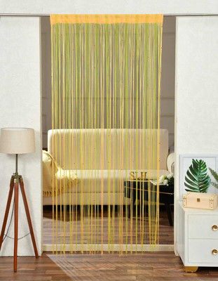Shamsuddin 210 cm (7 ft) Polyester Transparent Door Curtain Single Curtain(Self Design, Green)