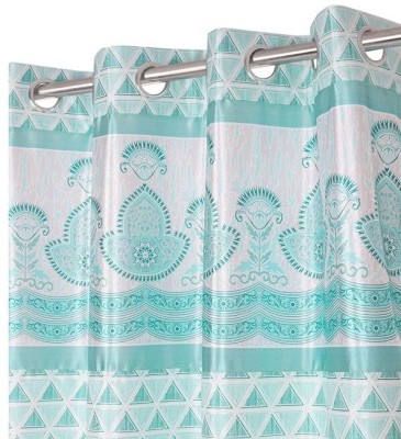 Ultica Fab 274.3 cm (9 ft) Polyester Blackout Long Door Curtain (Pack Of 2)(Solid, Aqua)