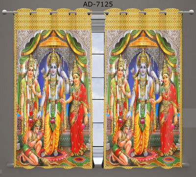 fabzi 152 cm (5 ft) Window Polyester Room Darkening Curtain (Pack Of 2)(multi 1, 3D Printed)