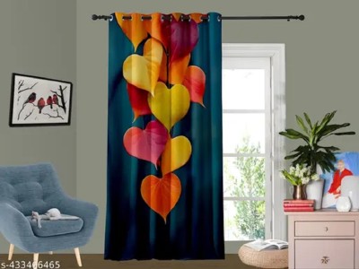 SJV 274 cm (9 ft) Polyester Room Darkening Long Door Curtain Single Curtain(Floral, Multicolor)