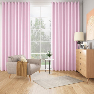 Wakefit 213.3 cm (7 ft) Door Polyester Blackout Curtain Single Curtain(Agaya - Grey, Solid)