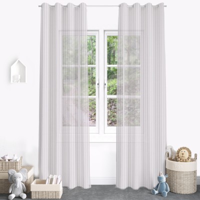 Divine Casa 152 cm (5 ft) Polyester Transparent Window Curtain Single Curtain(Solid, Star White)