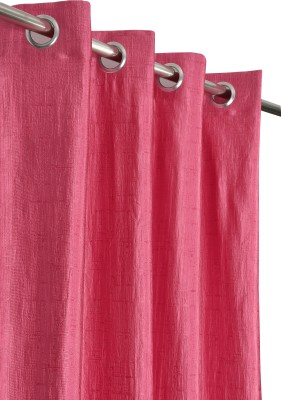Lucacci 274 cm (9 ft) Polyester Room Darkening Long Door Curtain (Pack Of 2)(Solid, Rani Pink)