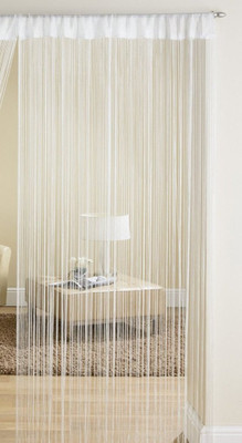 Handloomwala 213 cm (7 ft) Polyester Transparent Door Curtain Single Curtain(Solid, White)