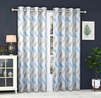 Immix Collections 182.88 cm (6 ft) Polyester Room Darkening Shower Curtain (Pack Of 2)(Printed, Aqua)