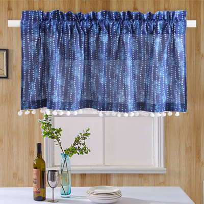 Ravaiyaa - Attitude Is Everything 45 cm (1 ft) Window Cotton Room Darkening Curtain Single Curtain(Indigo Blue Polka Dot, Floral)