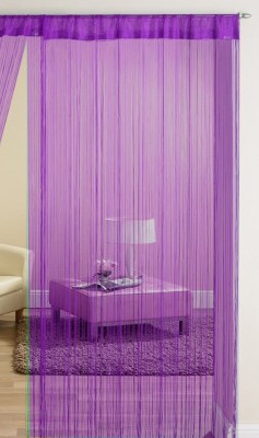 Handloomwala 213 cm (7 ft) Polyester Transparent Door Curtain Single Curtain(Solid, Purple)