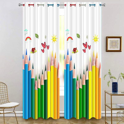 S22 154 cm (5 ft) Window Polyester Room Darkening Curtain Single Curtain(Green, Floral)
