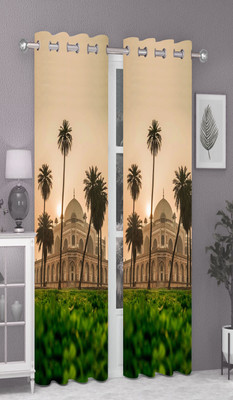 GRIZNA 213 cm (7 ft) Door Polyester Room Darkening Curtain Single Curtain(Multicolor12, Printed)
