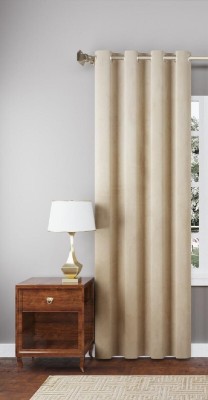 Dashing Fabrics 182.88 cm (6 ft) Velvet Blackout Window Curtain Single Curtain(Solid, ivory)