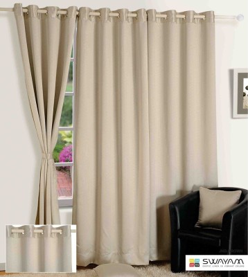 SWAYAM 228.6 cm (8 ft) Jacquard Door Curtain Single Curtain(Solid, Solid Grey)