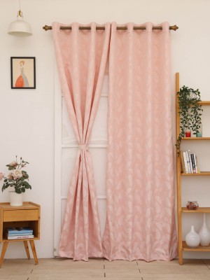 Ariana 215 cm (7 ft) Polyester Semi Transparent Window Curtain Single Curtain(Self Design, Pink)