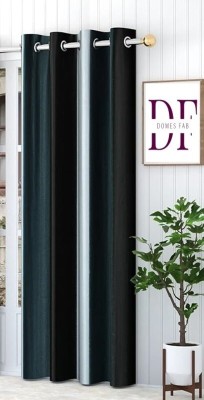 Domesfab 274 cm (9 ft) Polyester Room Darkening Long Door Curtain Single Curtain(Plain, Grey 9ft)