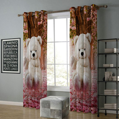 Tramb 213 cm (7 ft) Polyester Semi Transparent Door Curtain (Pack Of 2)(Printed, Multicolor15)