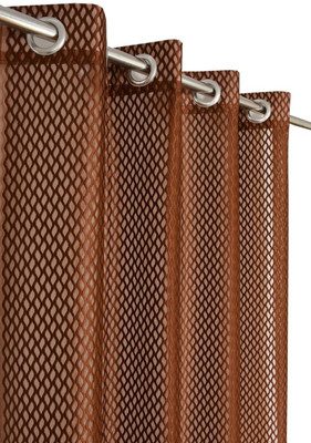 vjk fab 214 cm (7 ft) Door Net Semi Transparent Curtain (Pack Of 2)(Coffee, Solid)