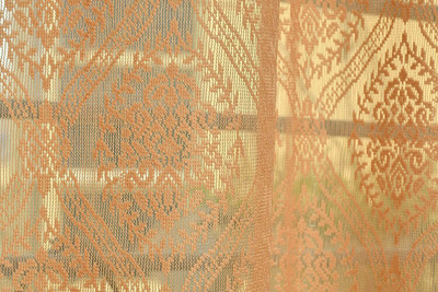 FABWEB 213 cm (7 ft) Door Polyester Semi Transparent Curtain (Pack Of 2)(Brown, Self Design)