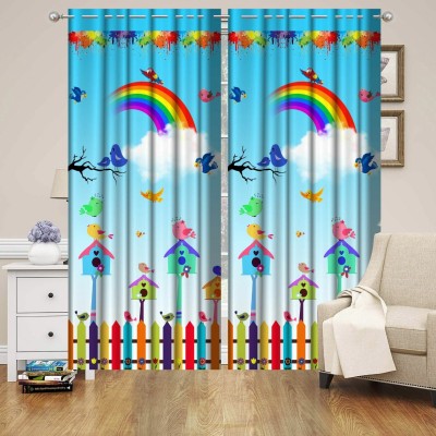 HOMYHISE 152.4 cm (5 ft) Polyester Room Darkening Door Curtain (Pack Of 2)(Printed, Multicolor)