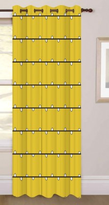 V4S 154 cm (5 ft) Polyester Room Darkening Window Curtain Single Curtain(Printed, Yellow)