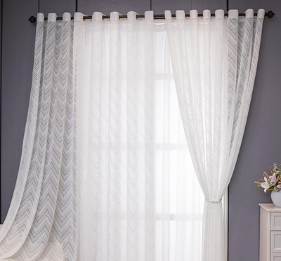 JUBILANT HOME FASHION 210 cm (7 ft) Door Net Semi Transparent Curtain (Pack Of 2)(Zigzag White, Floral)