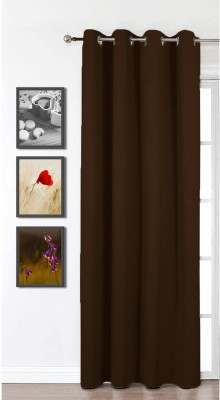 HOMEMONDE 213 cm (7 ft) Polyester Blackout Door Curtain Single Curtain(Solid, Dark Brown)
