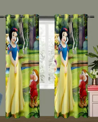 LHD 214 cm (7 ft) Door Polyester Room Darkening Curtain Single Curtain(Green, Cartoon)