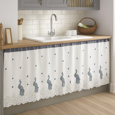 ANSHMJIMN 152 cm (5 ft) Window Satin Blackout Curtain Single Curtain(Grey & White, Animal)