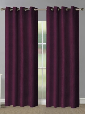 Good Homes 213 cm (7 ft) Polyester Room Darkening Door Curtain (Pack Of 2)(Solid, Wine)