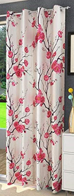 Fresh from Loom 213 cm (7 ft) Door Polyester Semi Transparent Curtain Single Curtain(Pink, Solid)
