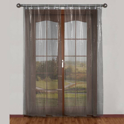 COVERPLANET 214 cm (7 ft) PVC Transparent Door Curtain Single Curtain(Solid, transparent)