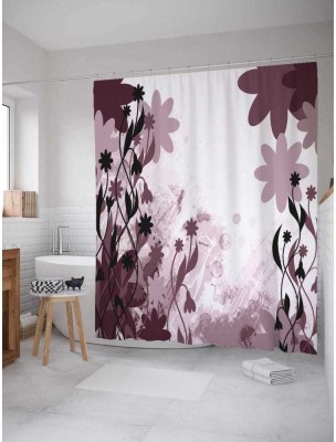 nobel fab 274 cm (9 ft) Polyester Room Darkening Long Door Curtain (Pack Of 2)(Floral, marron)