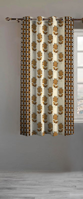 Lunar Days 152.4 cm (5 ft) Window Polyester Room Darkening Curtain Single Curtain(Beige, Floral)