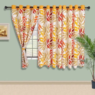 SWAYAM 152 cm (5 ft) Cotton Window Curtain Single Curtain(Printed, Green, Yellow)