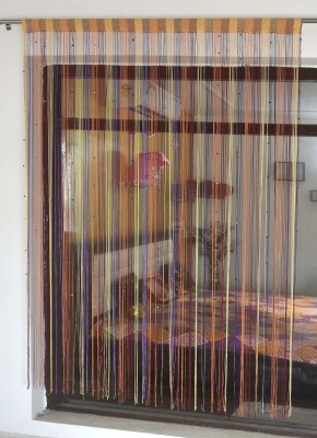 AFSN 214 cm (7 ft) Polyester Semi Transparent Door Curtain Single Curtain(Solid, MAROON-MULTI)