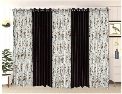 Benchmark 152.4 cm (5 ft) Polyester Room Darkening Window Curtain (Pack Of 5)(Solid, Dark Brown)