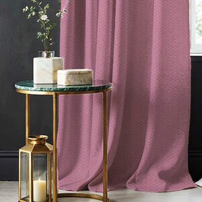 Urban Space 152 cm (5 ft) Window Polyester Blackout Curtain (Pack Of 2)(Drift Pink, Solid)