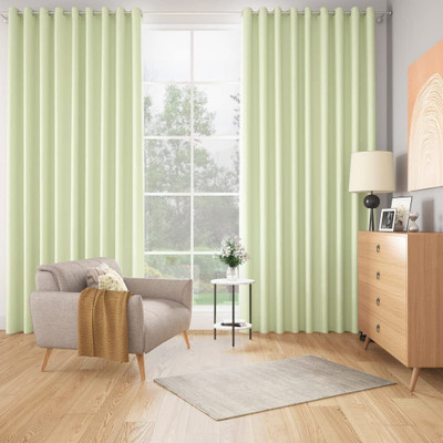 Wakefit 274.3 cm (9 ft) Long Door Polyester Blackout Curtain Single Curtain(Jog - Green, Solid)