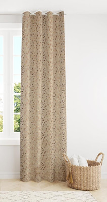 Fresh from Loom 274 cm (9 ft) Long Door Polyester Room Darkening Curtain Single Curtain(Creepers Beige, Floral)