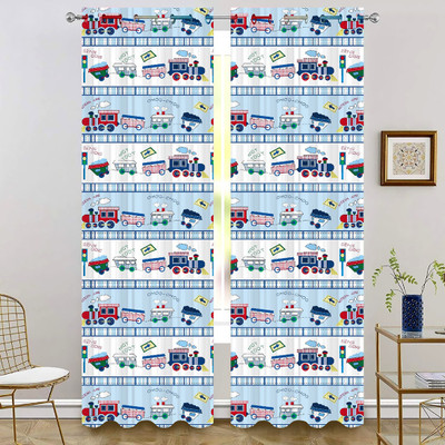 nobel fab 274 cm (9 ft) Long Door Polyester Room Darkening Curtain Single Curtain(Red, Printed)