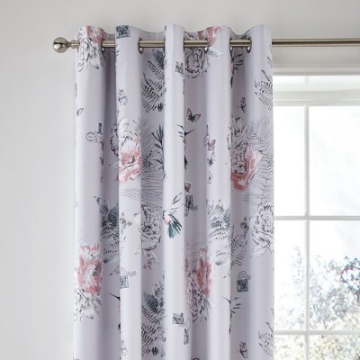 DD8 214 cm (7 ft) Polyester Room Darkening Door Curtain (Pack Of 2)(Floral, White)