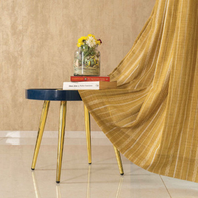 Urban Space 152 cm (5 ft) Window Polyester Semi Transparent Curtain (Pack Of 2)(Beige, Striped)