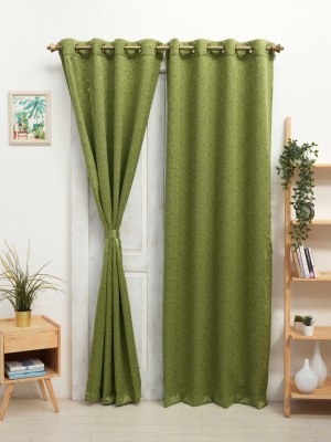Ariana 152 cm (5 ft) Polyester Semi Transparent Window Curtain Single Curtain(Solid, Green)