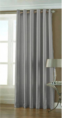 India Furnish 274 cm (9 ft) Long Door Polyester Room Darkening Curtain Single Curtain(Grey, Plain, Solid)