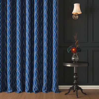 Story@home 152 cm (5 ft) Window Polyester Blackout Curtain Single Curtain(Blue, Printed)